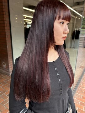 ノラ ヘアーサロン(NORA HAIR SALON) 【大久保】ブリーチなしワインレッドカラー