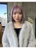 パープルカラー ハイトーンカラー ボブカラー