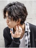 渋谷波巻きスパイラルパーマサーフカールメンズボブウルフカット