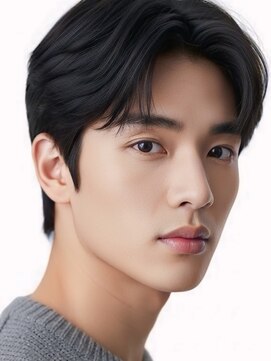 エイチ メンズ(H) スペインカールセンターパートツーブロックフェードカットメンズ