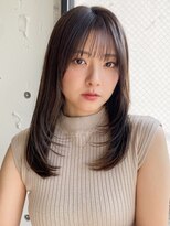 エトラ 渋谷店(etora)&nbsp;韓国ヘア レイヤーカット 小顔 ココアベージュ 黒髪"