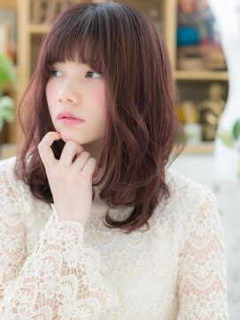 カバーヘア ブリス 志木南口駅前店(COVER HAIR bliss) シアーピンク小顔くせ毛風ゆるふわミディアムc7志木20代30代!