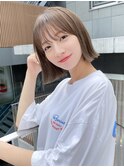 大人ガーリーダークアッシュ小顔似合わせカット