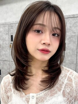 アッシュ 新杉田店(Ash) 新杉田レイヤーカット韓国ダブルカラー顔周り前髪カットボブ