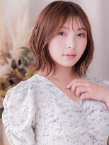 カバーヘア イヴ 戸頭店(COVER HAIR EVE)&nbsp;シースルー前髪ハッシュウルフピンクミルクティーブラウン30代a