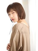 黒髪/ボブルフ/ネビージュ/小顔/ワンレン/水戸/髪質改善/前髪