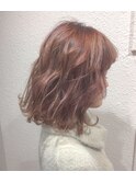 【new.】オレンジ系カラー×ミディアムボブ