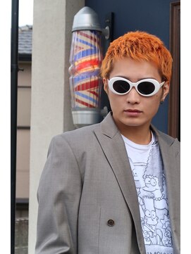 バーバー アカダマ オレンジボックスショート