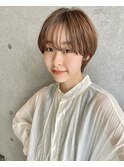 ショートレイヤー/シースルーバング/グレーベージュ/二子玉川
