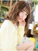 大人可愛い外国人風ハイライトエアリーミディc5志木20代30代40代
