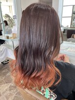 ヘアーディア みどり店(Hair...DiA)&nbsp;アッシュブラウン～オレンジグラデーション