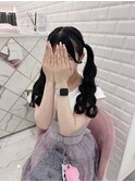 ふわふわウェーブ巻きツインテール