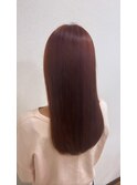 暗めカラーチェリーブラウンワンレン