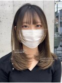美髪カールシアーカラーピンクブラウンエアリーロングセミディ
