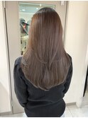 ストレートワンカール韓国ヘアアッシュブラウン【横浜】