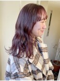 深澤/ウェーブミディアム/暖色系カラー/ピンクラベンダー