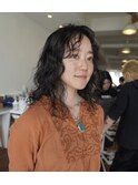 外国人風ミディアムウェーブパーマ