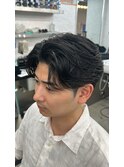 【パーマ風ナチュラルセンターパート】