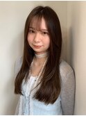髪質改善 シースルー ブラウンベージュ 艶髪 美髪 縮毛矯正 20代