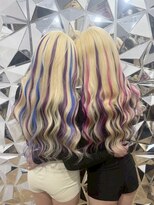 リップ 大阪本店(LIP)&nbsp;【レミー最高級人毛】シールエクステ80枚+ブリーチオンカラー