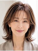 大人上品 若見えレイヤー 白髪ぼかしハイライト40代50代 表参道