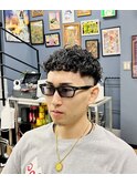 クロップ × パーマ