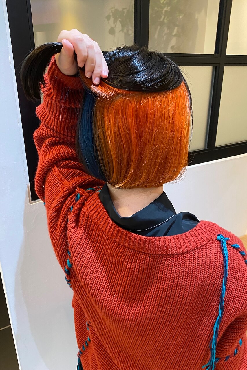 ツートンカラー×モードネイビー&オレンジ【weaves-SETAGAYA