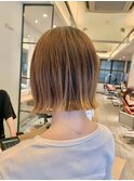 20代30代40代韓国ヘアハイライト透け感カラーくびれボブ