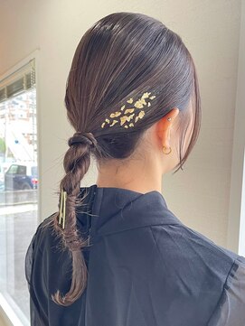 ミルヘアデザイン(mil hair design) ミルクティーベージュダブルカラーグレージュカラーハイライト