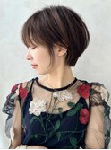 say.黒髪ボブルフネビージュ小顔ワンレンショートアッシュ秋冬