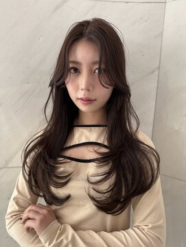 サイン 渋谷(SIGN) 韓国ヘアーハッシュカットレイヤーカットグレージュブリーチ無し