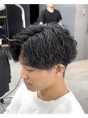 縦落ちツイストセンターパートツイスパ波巻きフェザー