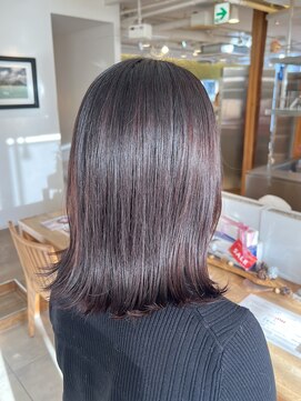 ビーチ(BEACH) 外ハネミディアムダークチェリーピンクカラー