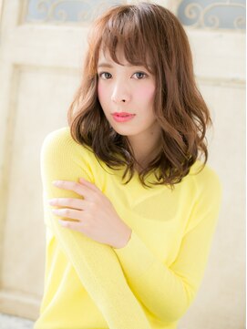 大波純一美容室パーティハン 大人可愛い透明感カラーエアリーウェーブa小山20代30代40代