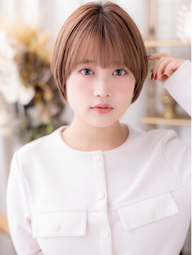 カバーヘアアンドスパ ブリス 浦和(COVER HAIR&SPA bliss) 前下がりピンクブラウンコンパクトショートa浦和20代30代40代