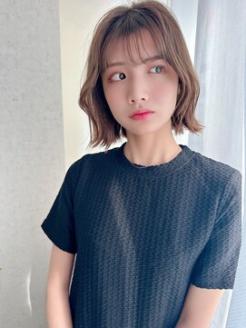 アトラスサロン 札幌大通り(Atras.salon) 札幌/髪質改善/モカベージュ☆くびれミディ×シースルーバング