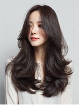 ダル 渋谷/表参道(DAL.)&nbsp;顔周りカットハッシュカットダークブラウンワンホンレイヤー韓国