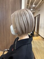 サンドレオ 新宿店(sand Leo)&nbsp;顔周りカット/縮毛矯正/ダークブラウン/コーラルピンク