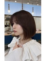 ロンドアベニール 北千住(Lond avenir)&nbsp;ダークパープル/レイヤーボブ/顔周りレイヤー/ミルクブラウン
