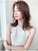 アフロート《矢田菜津紀》大人のレイヤー長め前髪ブラウンカラー