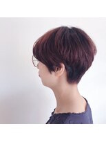 ノノリリ(NONORIRI)&nbsp;40代50代大人マッシュショートカシスレッドカラーウェット