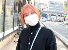 タイトボブ×サーモンピンク...♪[千葉/千葉中央/京成千葉/ブリーチ/ケアブリーチ/インナーカラー]