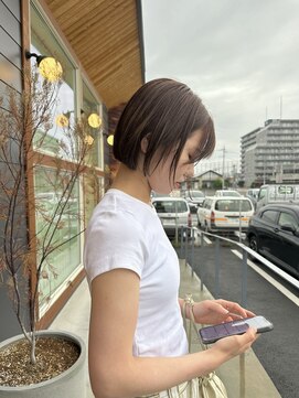 エムサロン 元総社(emusalon) 《Yachida》ミニボブと明るめベージュ