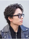 天神センターパートフェザーショートメンズパーマメンズカット