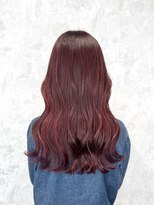 デミヘアー(Demi hair)&nbsp;ワインレッドカラー×ゆるふわウェーブ