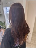 レッドブラウン　ピンクブラウン　バレイヤージュ　ブリーチあり