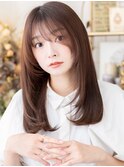 姫カットレイヤー透けバングストレートロングa戸頭20代30代40代