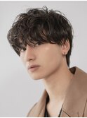 天神メンズパーマルーズパーマシャドウパーマッシュウルフ緩め