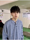 メンズカットパーマ/ニュアンスパーマ/メンズ刈り上げなし/眉毛