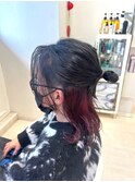 ハーフアップ×インナーカラー